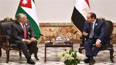  الرئيس السيسي وملك الأردن يناقشان التعاون الثنائي، ويتبادلان الرؤى حول القضايا الإقليمية والدولية ذات الاهتمام المشترك