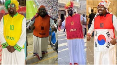 المشجع المنحوس يرتدي قميص فرنسا قبل انطلاق مباراة نهائي كأس العالم 