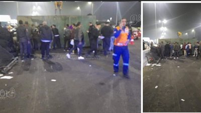 حادث محور 26 يوليو، أول صور من موقع حادث انقلاب سيارة شرطة