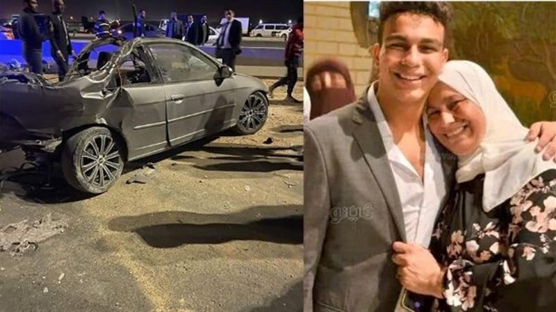 الشاب برفقة والدته،