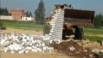 إزالة فورية لتعد على أرض زراعية بالتل الكبير في الإسماعيلية (صور)