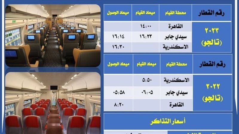 سعر تذكرة قطار التالجو،