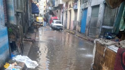 انتشار برك مياه الأمطار في شوارع وميادين الإسكندرية (صور)