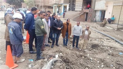 نائب محافظ الجيزة يتفقد أعمال الصرف الصحي بالبدرشين بالصور