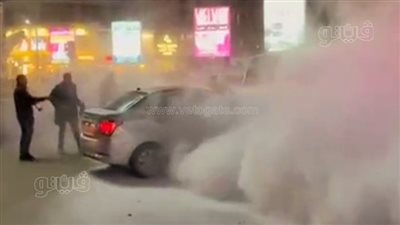 حريق سيارة ملاكي أمام إشارة شكري القوتلي بالمحلة الكبرى (فيديو)