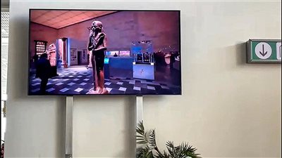 عرض أفلام ترويجية لمتحف الحضارة بصالات مطار سفنكس الدولي (صور)