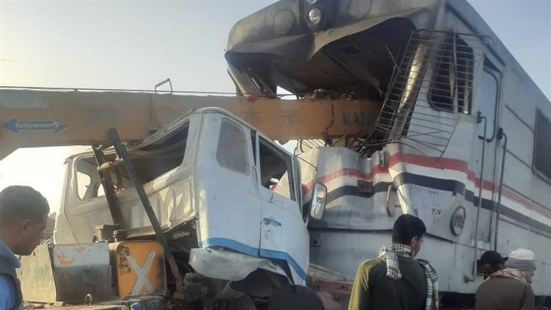 حادث تصادم قطار بسيارة