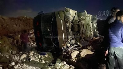 إصابة 3 أشخاص في انقلاب أتوبيس بطريق الإسكندرية مطروح