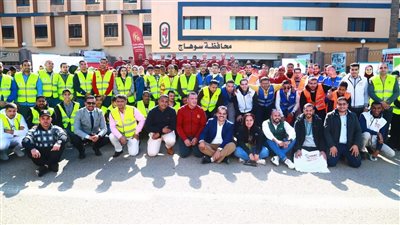 التحالف الوطني للعمل الأهلي يرسل قافلة مواد غذائية وبطاطين إلى سوهاج (صور)