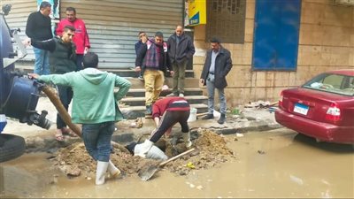 عودة المياه بالعمرانية بعد انقطاعها لمدة 6 ساعات (صور)