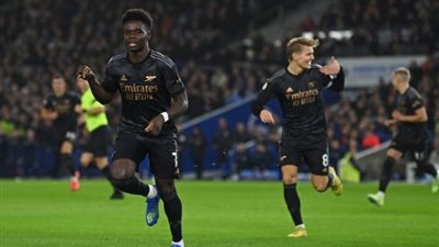الدوري الإنجليزي، أرسنال يتقدم على برايتون 0/2 في الشوط الأول 
