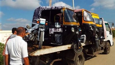 ضبط 40 توك توك ودراجات نارية مخالفة بشوارع طنطا