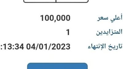 لوحات معدنية جديدة في مزاد علني 3 يناير 
