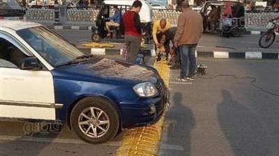 مطبات شوكية في شوارع وميادين طنطا لمنع سير السيارات عكس الاتجاه (صور)