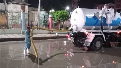 مياه المنوفية تتعامل مع تجمعات الأمطار بأماكن متفرقة بالمحافظة