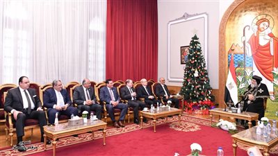 وفد مجلس القضاء الأعلى يهنئ البابا تواضروس بعيد الميلاد