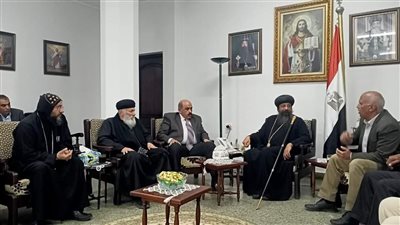 عيد الميلاد المجيد، سكرتير الجيزة يزور مطرانية أطفيح لتقديم التهاني (صور)