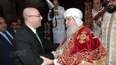 هاني غنيم يشهد قُدّاس مطرانية بني سويف ويهنئ القساوسة بعيد الميلاد 