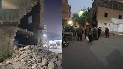 انهيار منزل دون وقوع إصابات بالمنيا