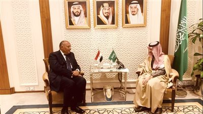 لقاء ثنائي بين سامح شكرى ونظيره السعودي فى الرياض