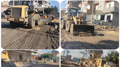 تأهيل طريق منية السعيد في كفر الدوار بالبحيرة (صور)