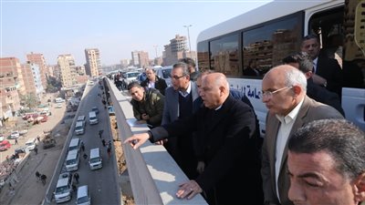 وزير النقل يتفقد أعمال تنفيذ المرحلة الثانية من مشروع تطوير الطريق الدائري