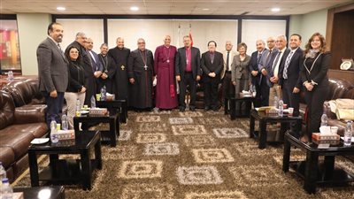 القس أندريه زكي يستقبل رئيس الكنيسة الأسقفية للتهنئة بالعيد