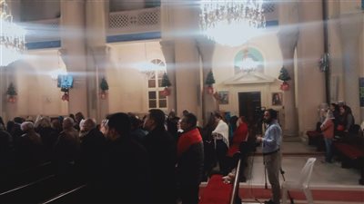 توافد الأقباط على الكنيسة المرقسية بالإسكندرية لحضور قداس عيد الغطاس