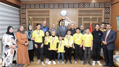 محافظ الدقهلية يكرم أبطال نادي اتحاد السنبلاوين لفوزهم بالبطولة الدولية للكيك بوكسنج