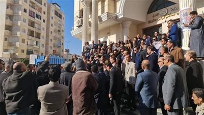 تزاحم المحامين المتضامنين مع زملائهم بمطروح أثناء الجلسة الاستئنافية (صور)