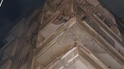 انهيار شرفة عقار بمنطقة الجمرك فى الإسكندرية 