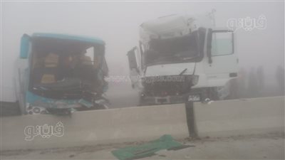 الصور الأولى لحادثي الطريق الصحراوي الشرقي في بني سويف