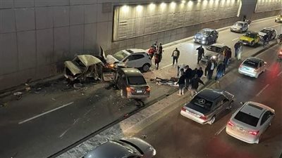 إصابة 3 أشخاص في تصادم عدة سيارات بنفق قناة السويس بالإسكندرية (صور) 