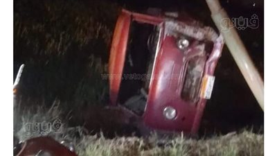 إصابة 3 أشخاص فى حادث انقلاب ميكروباص بالغربية