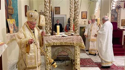 بطريرك الروم الكاثوليك يترأس القداس الإلهي بكنيسة سيدة البشارة بشبرا