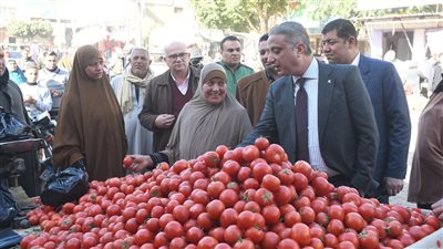 جولة لمحافظ الفيوم داخل أسواق مركز إطسا