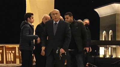 مفيد شهاب وأميرة صابر فى عزاء محمد نور فرحات 