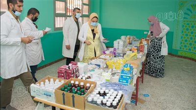 فحص 1181 حالة من أهالي قرية شبراملس خلال قافلة طبية بالغربية| صور