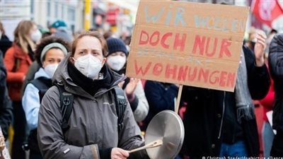 تظاهر المئات في برلين احتجاجًا على ارتفاع الإيجارات