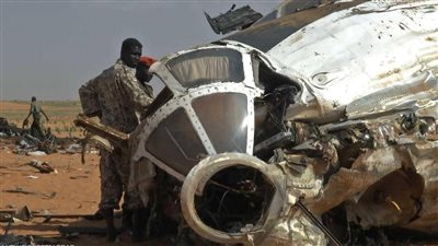 تحطم طائرة عسكرية سودانية بمنطقة غرب النيل