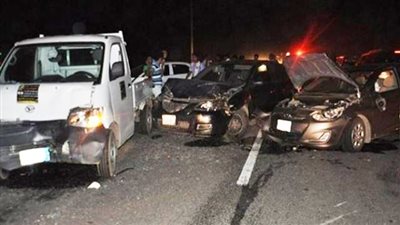 مصرع 9 أشخاص في حادث تصادم على الطريق الصحراوي بمركز سمالوط بالمنيا