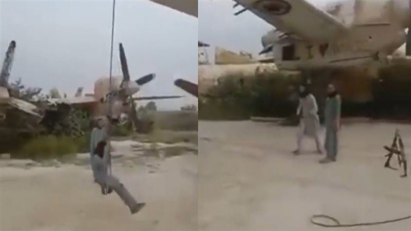 عناصر طالبان يتأرجحون