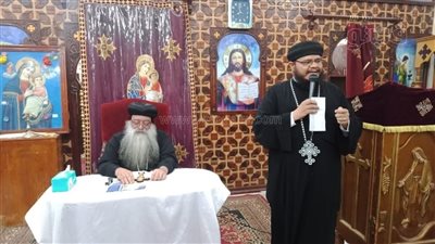 الأنبا تكلا يدشن أيقونة الشهيدة بوتامينا بكاتدرائية الشهيد العظيم مار جرجس بدشنا