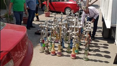 مصادرة 162 شيشة خلال حملة بحى أول بالإسماعيلية | صور 