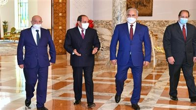 بسام راضي: السيسي يستقبل عقيلة صالح رئيس مجلس النواب الليبي والمشير خليفة حفتر القائد العام للقوات المسلحة الليبية