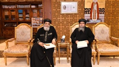 البابا تواضروس يستقبل أسقف ببا والفشن