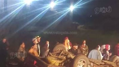 إصابة 7 أشخاص في انقلاب سيارة ربع نقل بالغربية