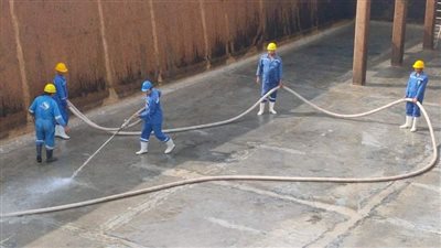 مياه الفيوم: تطهير وتعقيم الأحواض والخزانات بالمحطات الرئيسية