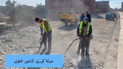 استمرار رصف الطرق والمحاور المرورية بالمنوفية