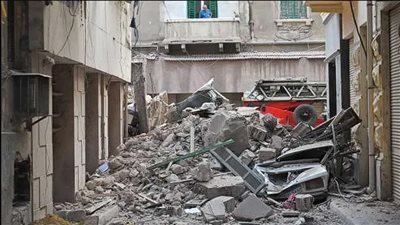 إصابة 14 مواطنا في انهيار عقار بالبحيرة 